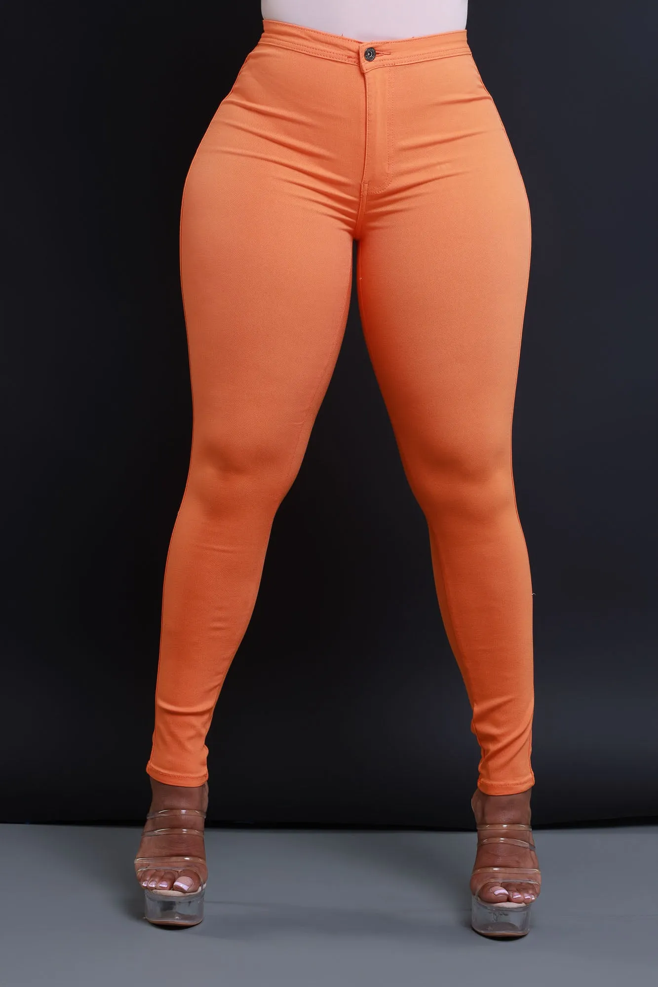 $15.99 Super Swank High Waist Stretchy Jeans - Orange