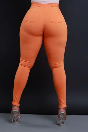 $15.99 Super Swank High Waist Stretchy Jeans - Orange