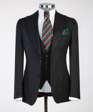 3 pieces Black Patterned Luxury Suit