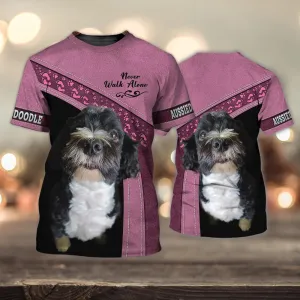 3D Dog T Shirts, Aussiedoodle Never Walk Alone All Over Print T-Shirt, Gift For Pet Loves