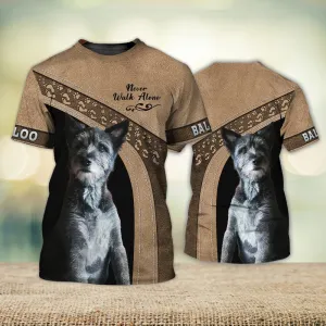 3D Dog T Shirts, Baloo Light Brown Never Walk Alone All Over Print T-Shirt, Gift For Pet Loves