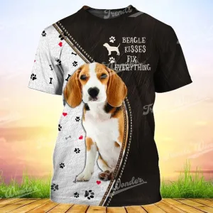 3D Dog T Shirts, Beagle Love All Over Print T-Shirt, Gift For Pet Loves