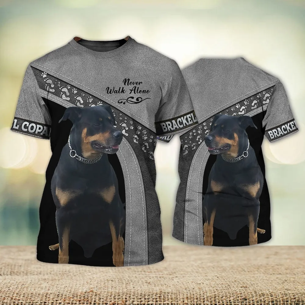 3D Dog T Shirts, Brackel Copard Love Never Walk Alone All Over Print T-Shirt, Gift For Pet Loves