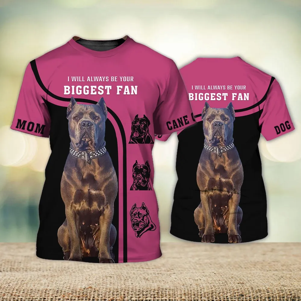 3D Dog T Shirts, Cane Corso Love Pink All Over Print T-Shirt, Gift For Pet Loves