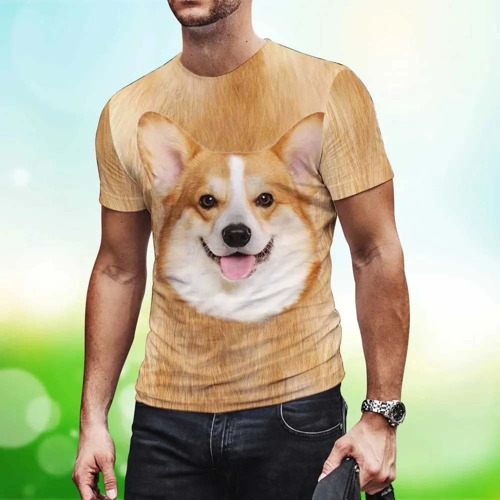 3D Dog T Shirts, Corgi All Over Print T-Shirt, Gift For Pet Loves