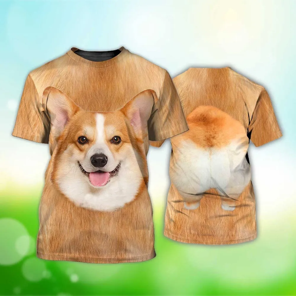 3D Dog T Shirts, Corgi All Over Print T-Shirt, Gift For Pet Loves