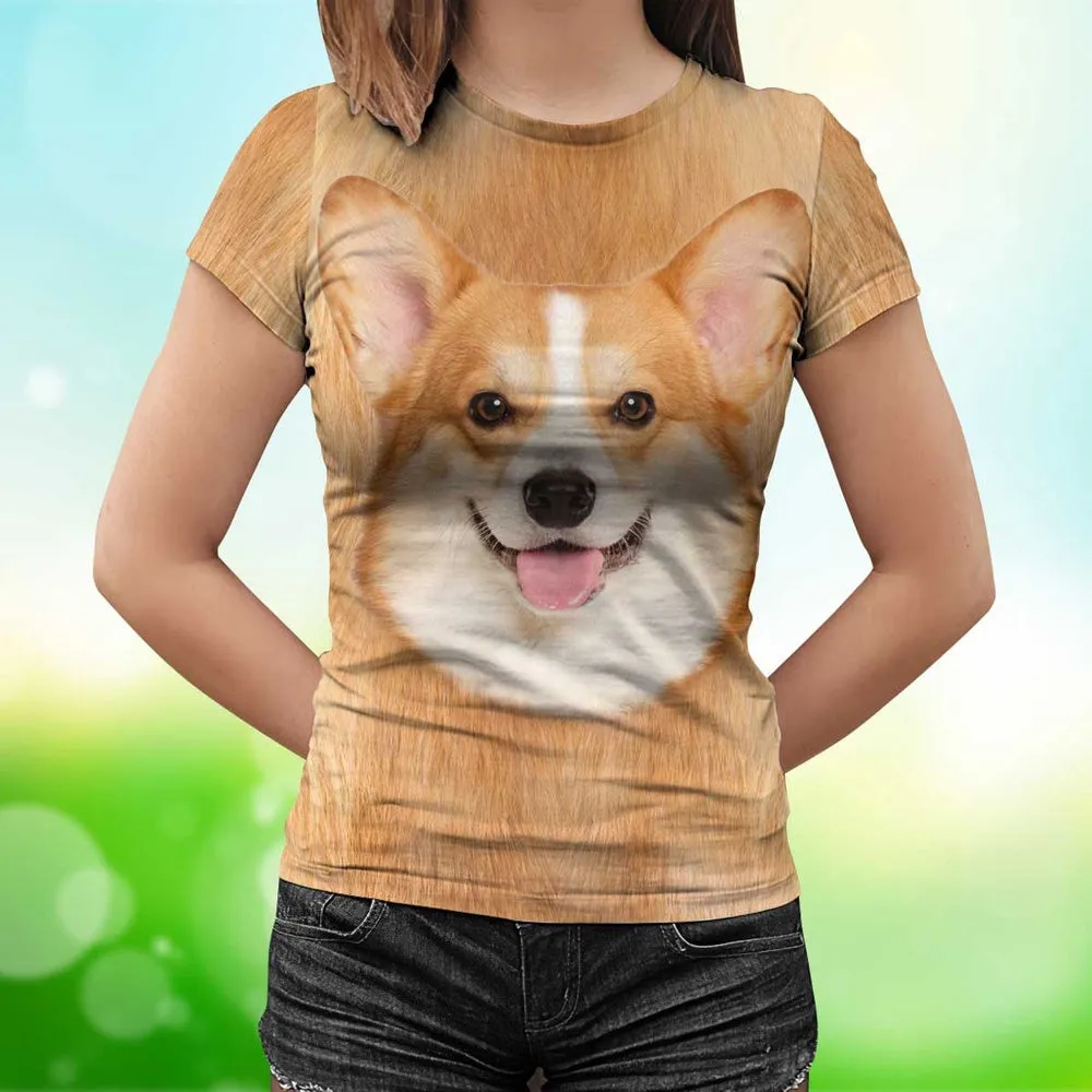 3D Dog T Shirts, Corgi All Over Print T-Shirt, Gift For Pet Loves