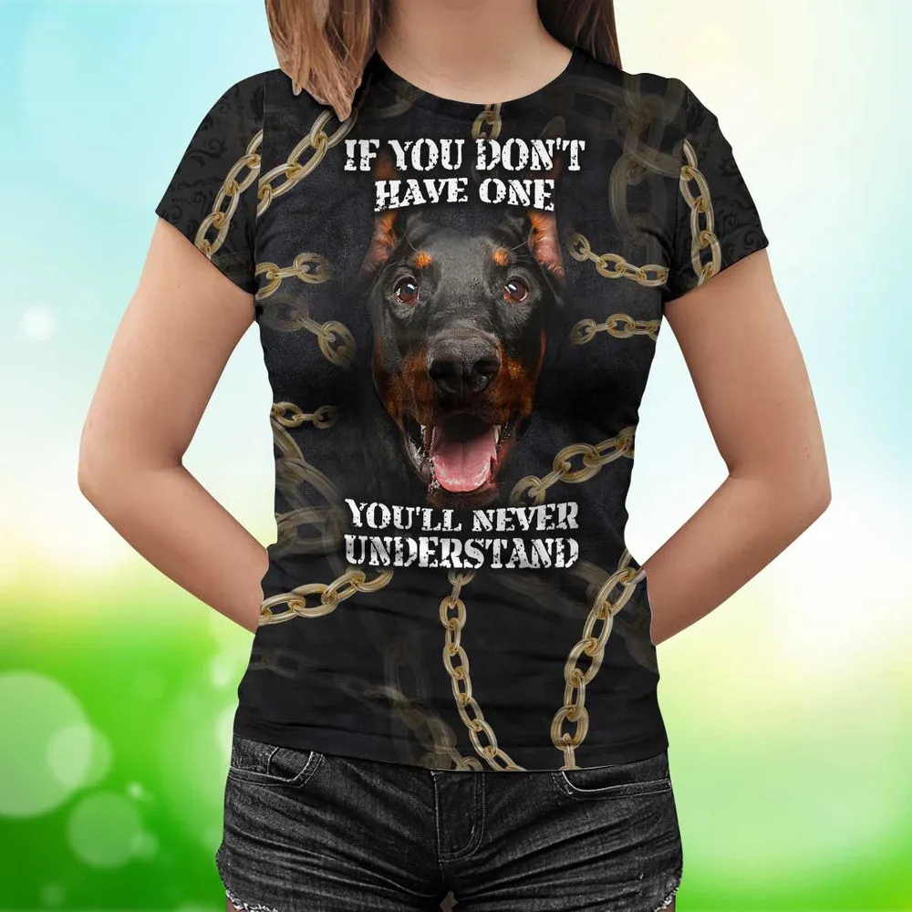 3D Dog T Shirts, Dobermann All Over Print T-Shirt, Gift For Pet Loves