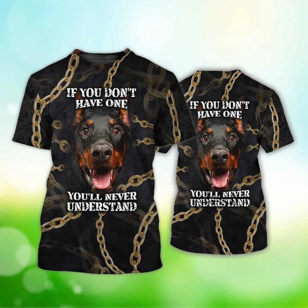 3D Dog T Shirts, Dobermann All Over Print T-Shirt, Gift For Pet Loves