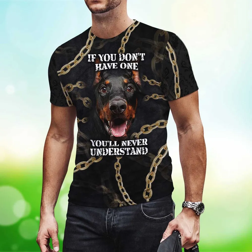 3D Dog T Shirts, Dobermann All Over Print T-Shirt, Gift For Pet Loves