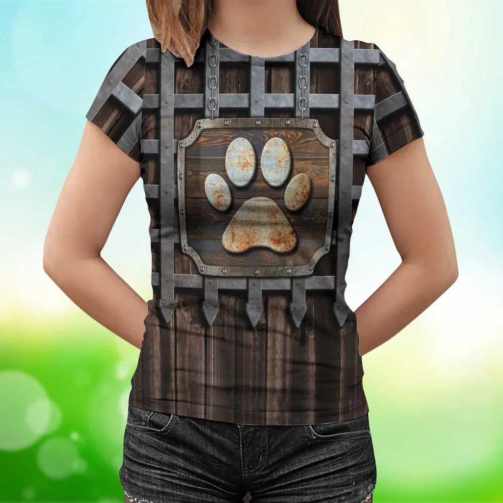 3D Dog T Shirts, Dog Paw All Over Print T-Shirt, Gift For Pet Loves