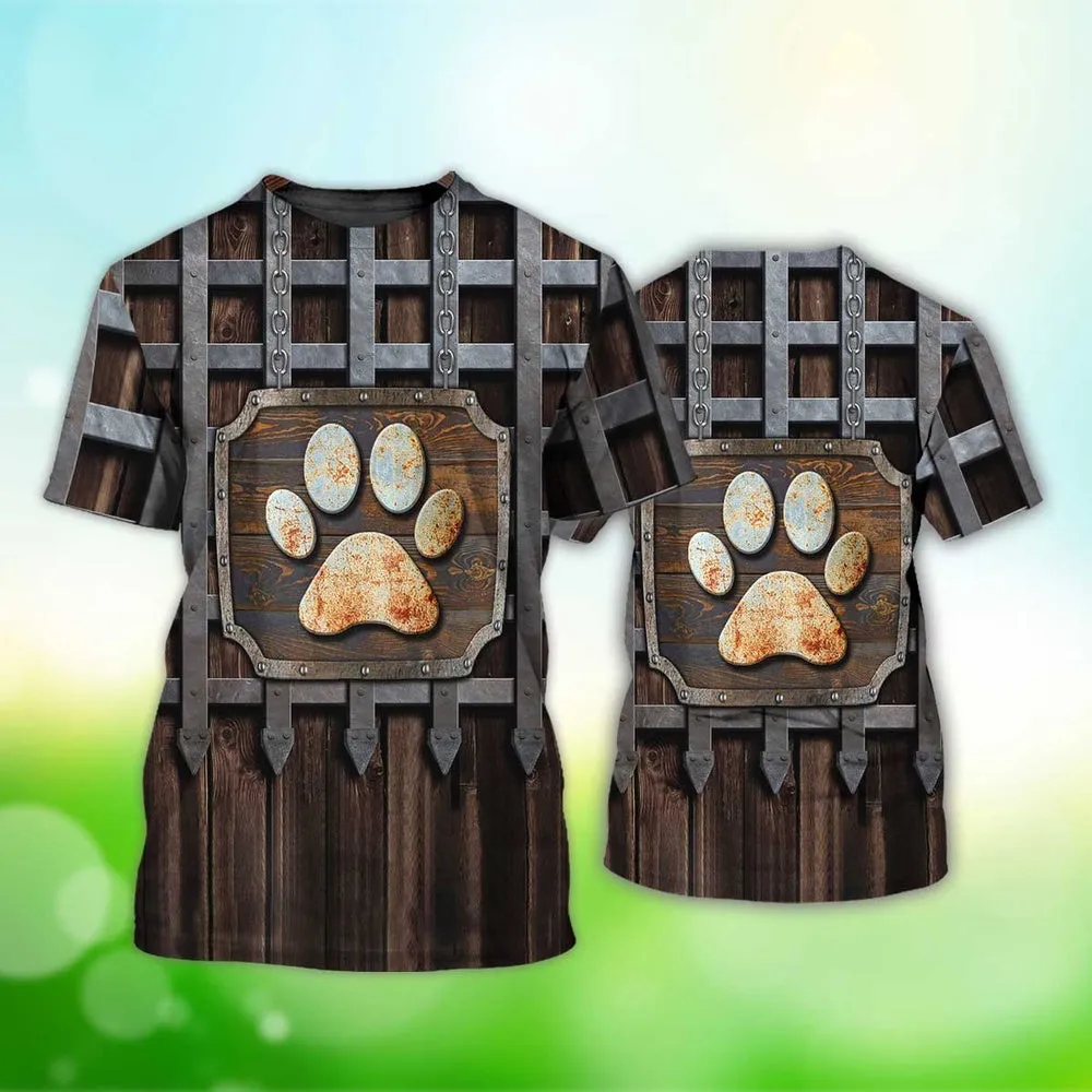 3D Dog T Shirts, Dog Paw All Over Print T-Shirt, Gift For Pet Loves