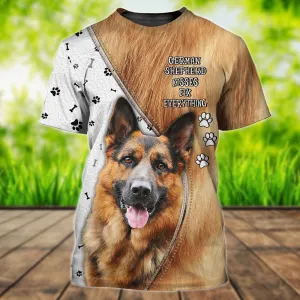 3D Dog T Shirts, German Shepherd Kisses Fix Everything All Over Print T-Shirt, Gift For Pet Loves