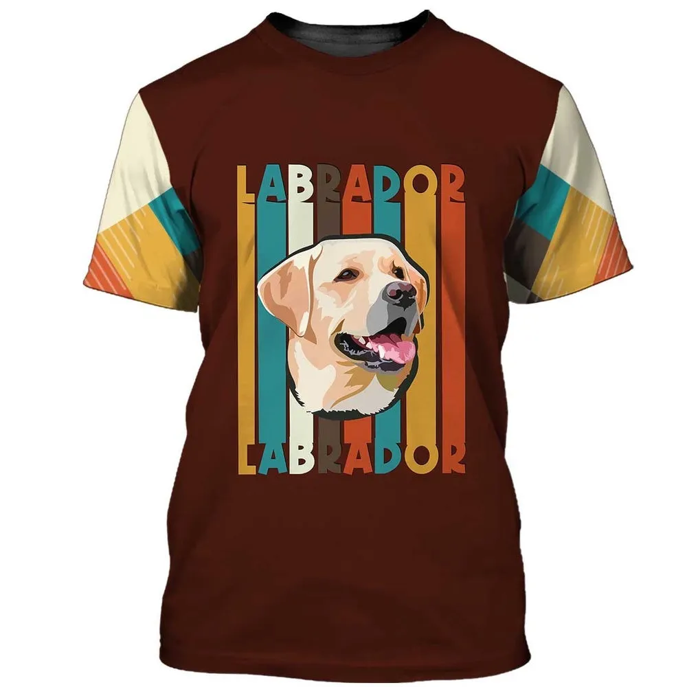 3D Dog T Shirts, Lovely Labrador Retriever All Over Print T-Shirt, Gift For Pet Loves