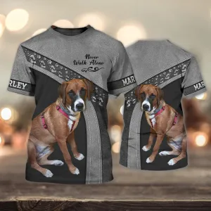 3D Dog T Shirts, Marley Love Never Walk Alone Love All Over Print T-Shirt, Gift For Pet Loves