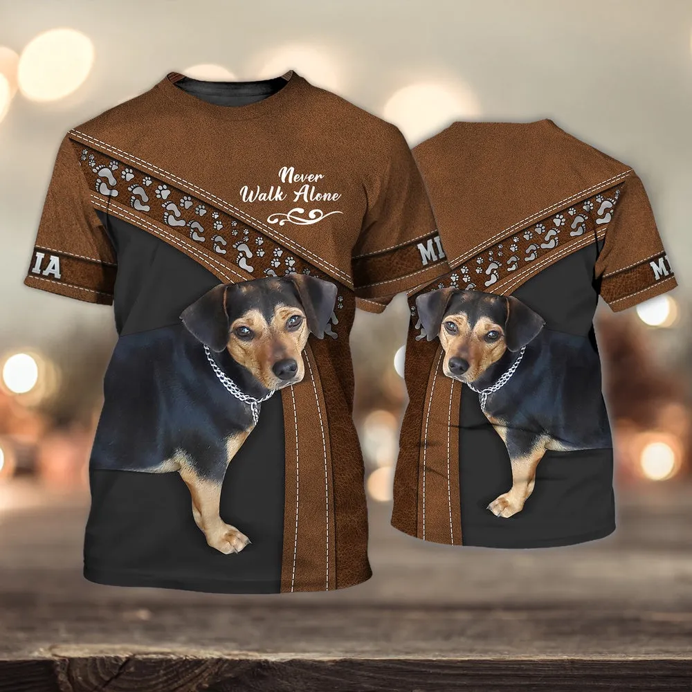 3D Dog T Shirts, Mia Love Never Walk Alone All Over Print T-Shirt, Gift For Pet Loves