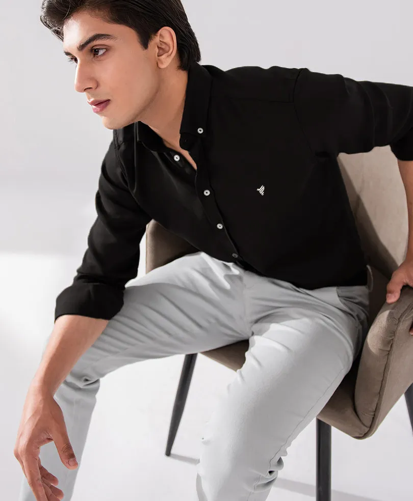 Black Button Down Shirt (Slim / Modern Fit)