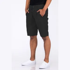 Black Heathered Cotton Shorts