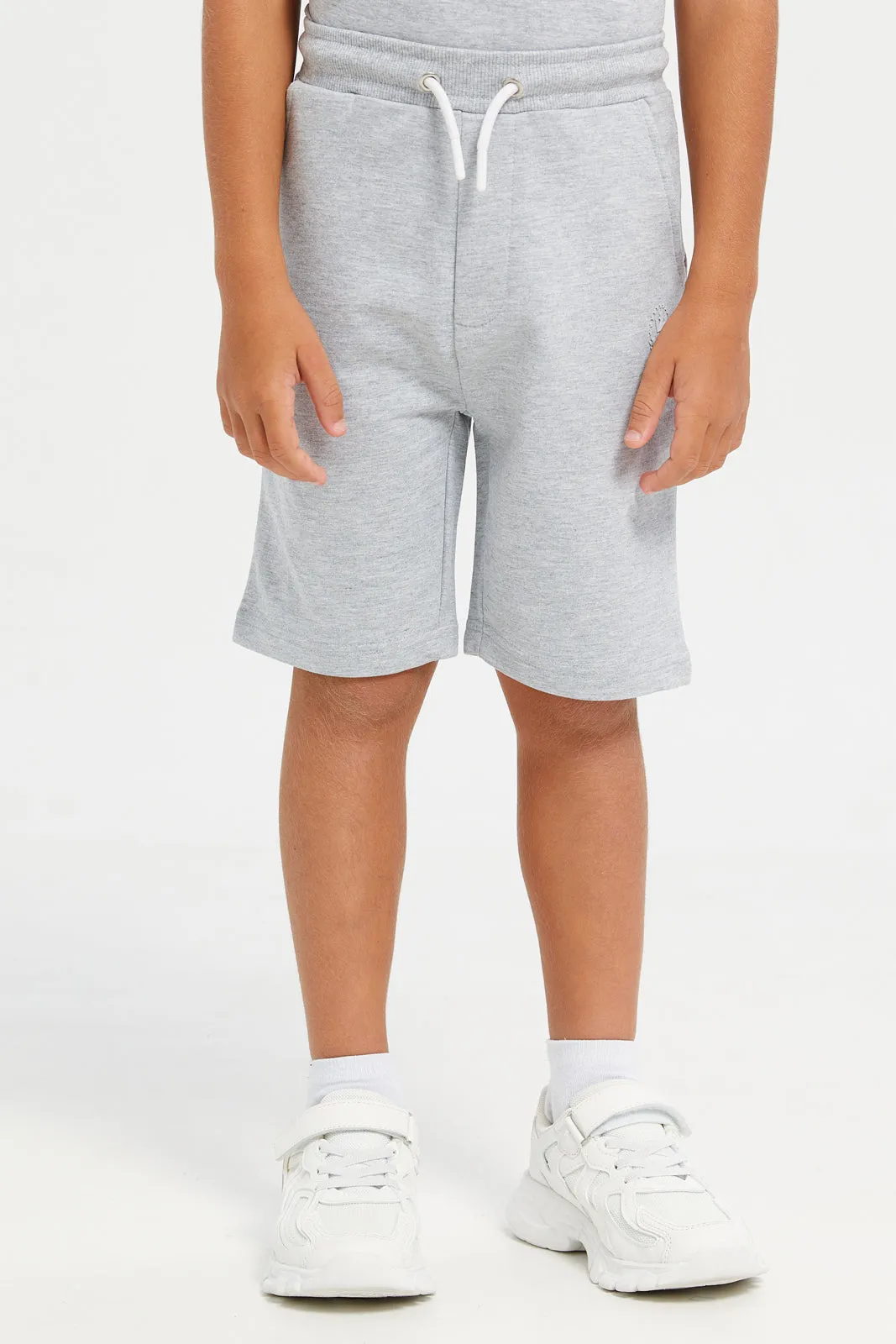 Boys Black And Grey Active Shorts Set (2 Piece)