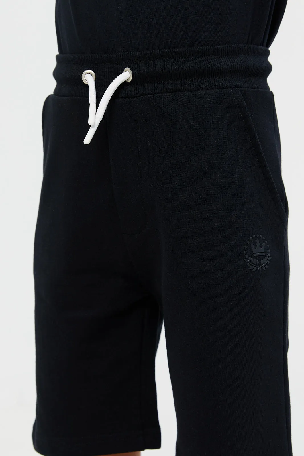 Boys Black And Grey Active Shorts Set (2 Piece)