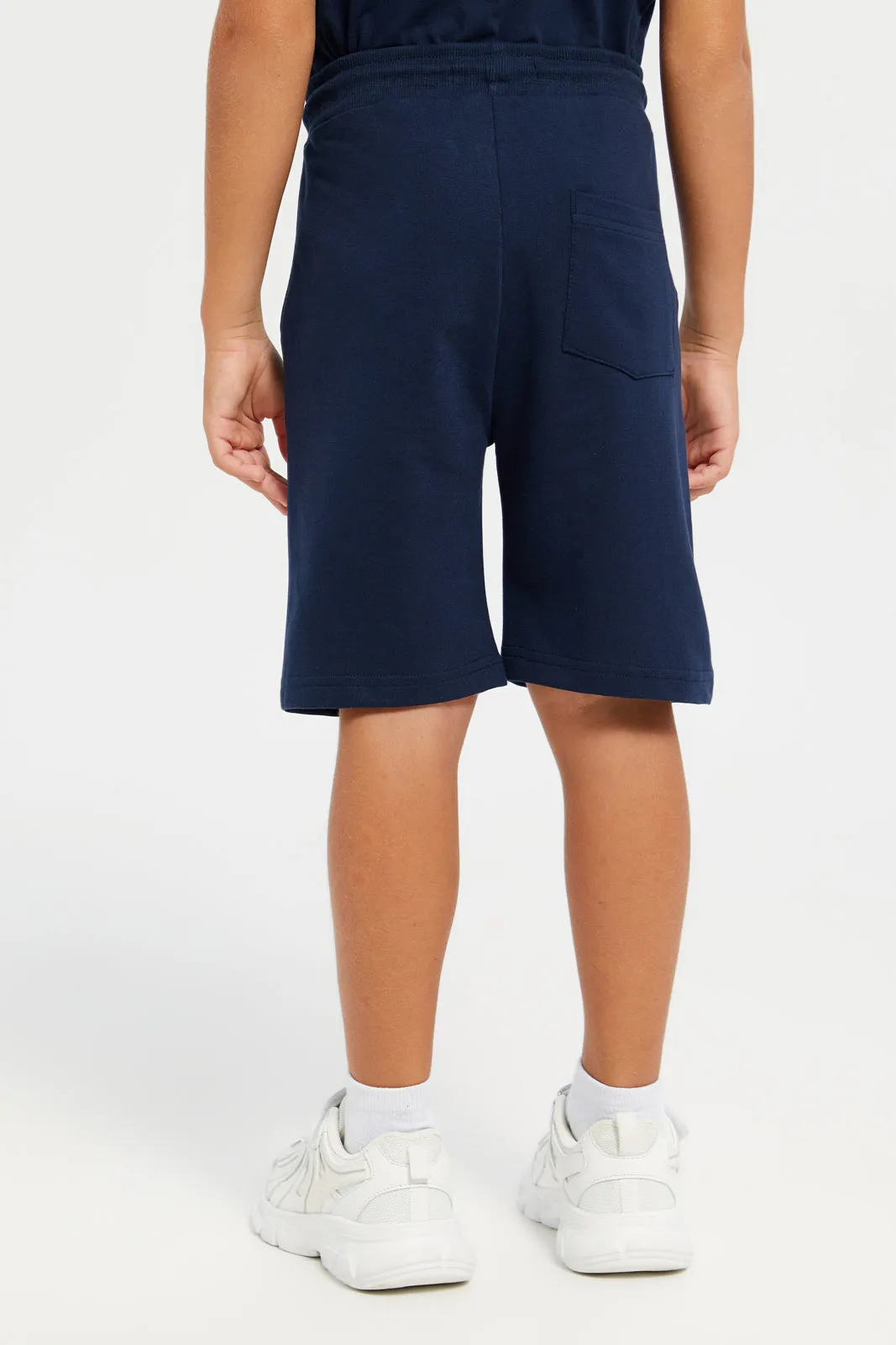 Boys Navy And Blue Active Shorts Set (2 Piece)