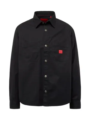 Comfortable button-down shirt HUGO Erato, black