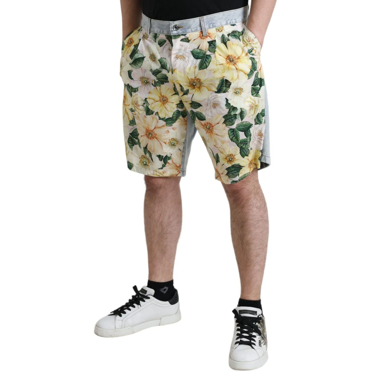 Dolce & Gabbana Multicolor Floral Cotton Bermuda Shorts