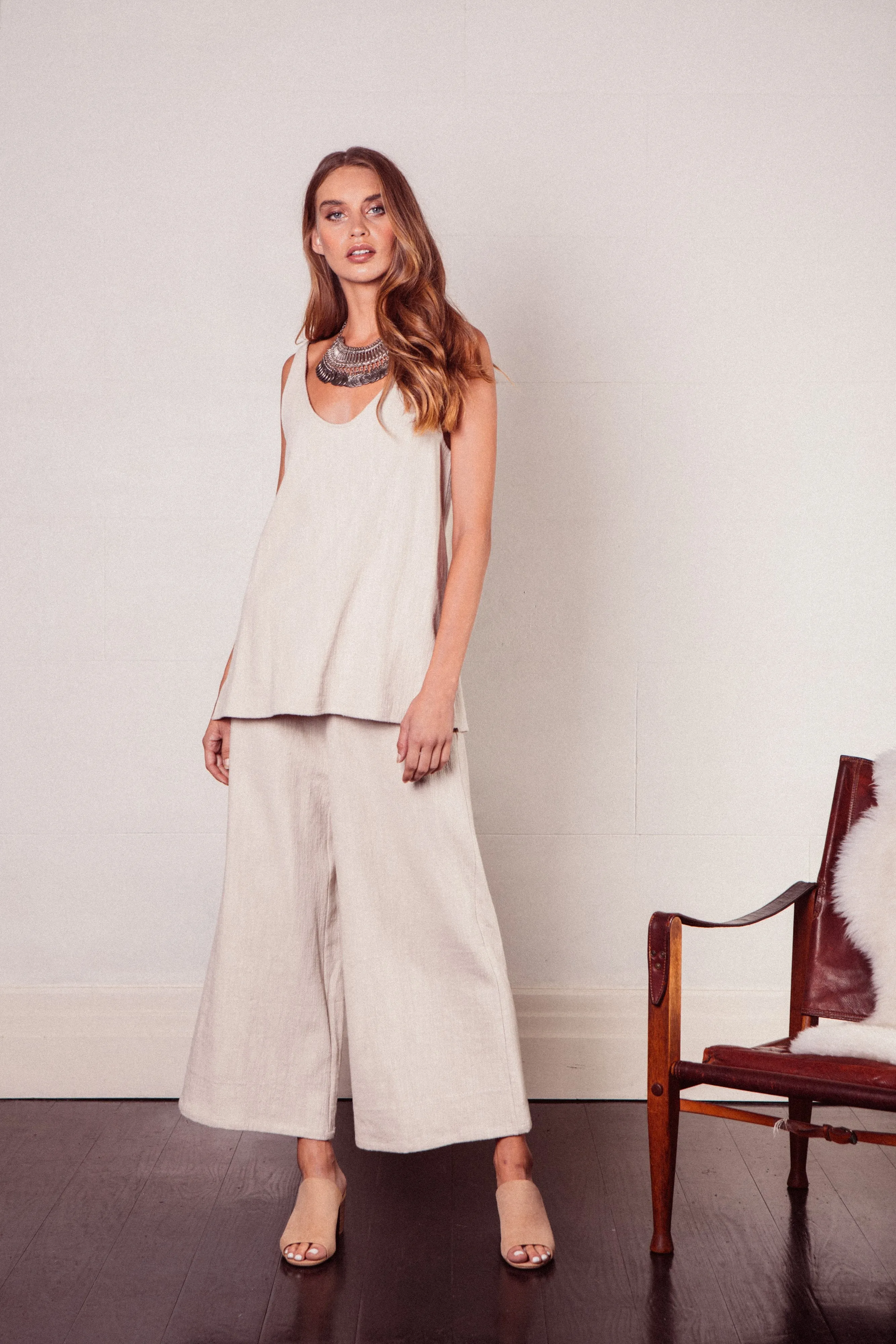 Echoe Lounge Linen Pants in Sand