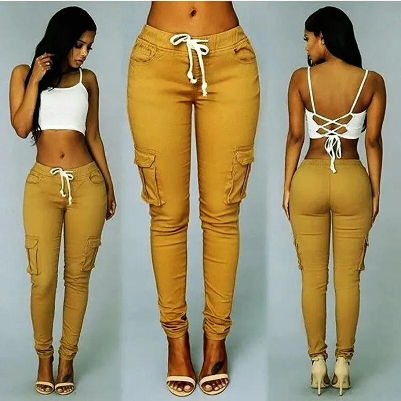 Elastic Sexy Skinny Jeans High Waist Jeans Woman Denim Pants Cargo