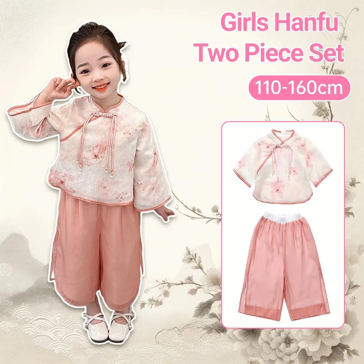 Girls Hanfu Two-Piece Set Traditional Chinese Fashion