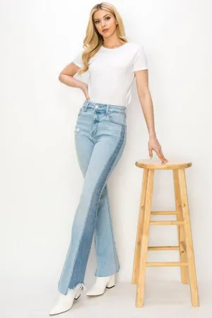 High rise boot cut jeans