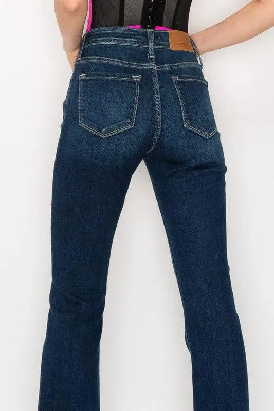 High rise skinny bootcut jeans