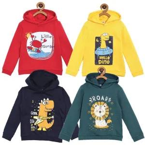 Hooded Sweatshirt Combo of 4-Little Surfer-Hello Dino-Rockstar Dino-My Little Lion