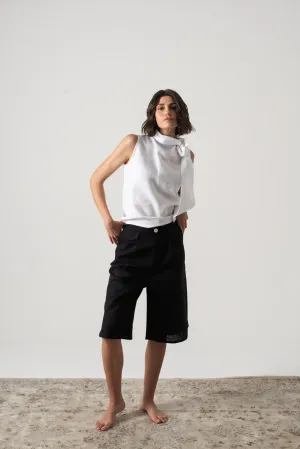 Jager Bermuda Linen Shorts Black