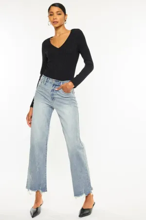 Kan Can High Rise Slim Wide Leg Jeans