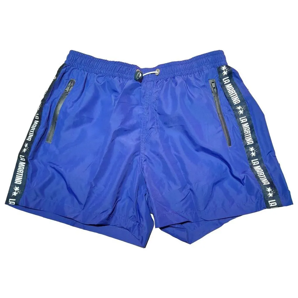 La Martina Chic Blue Striped Men's Swim Shorts