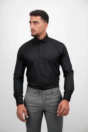 Long Sleeved Non Iron Black Classic Shirt