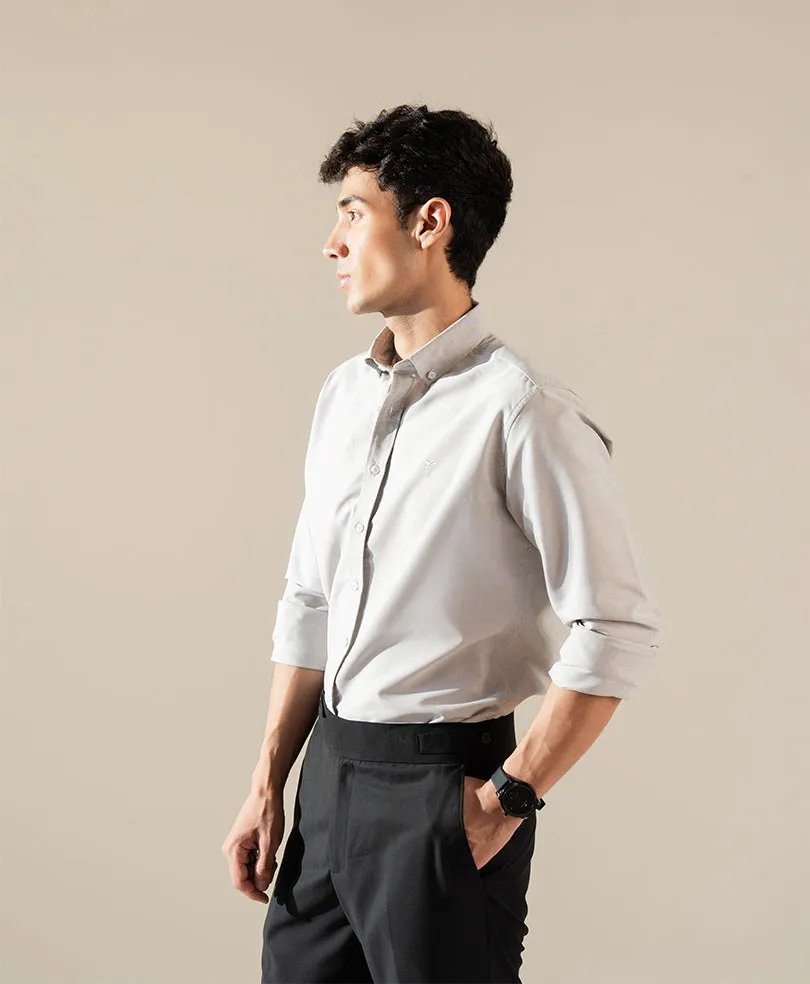 Marl Grey Oxford Shirt (Slim / Modern Fit)