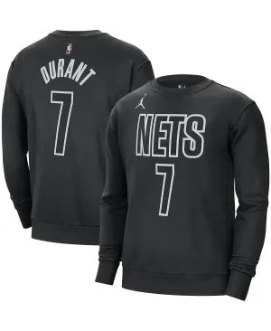 Men's brand sweatshirt kevin durant black brooklyn nets with name and number Jordan, black