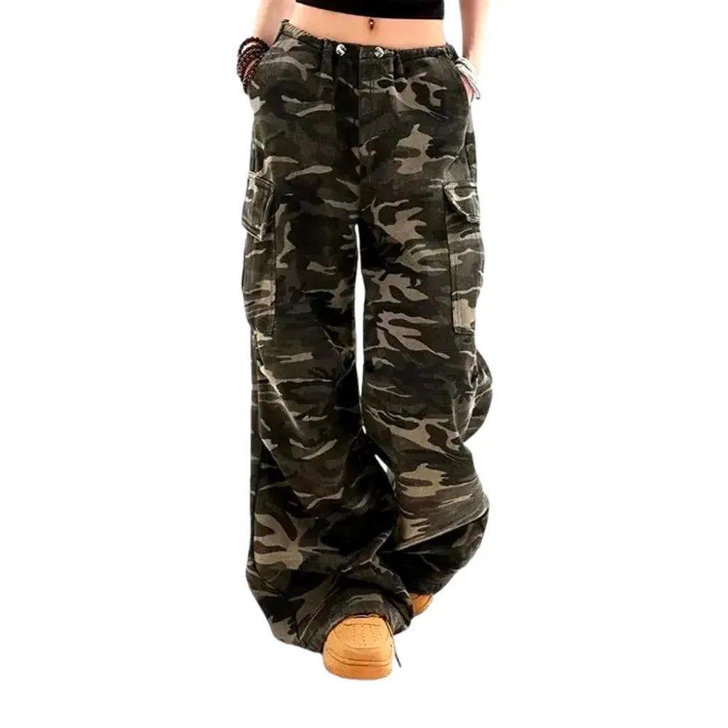 Multicolor baggy cargo women's jeans