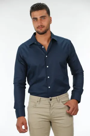 Non Iron Navy Classic Shirt