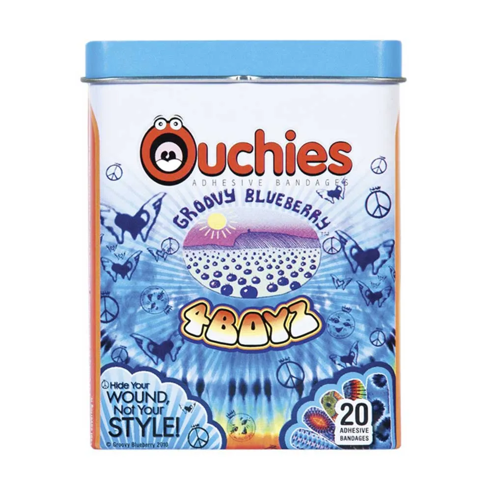 Ouchies 31871 Groovy Blueberry Bandages 4 Boyz, Box of 20