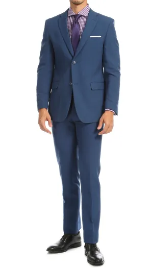 Paul Lorenzo Mens Indigo Slim Fit 2 Piece Suit