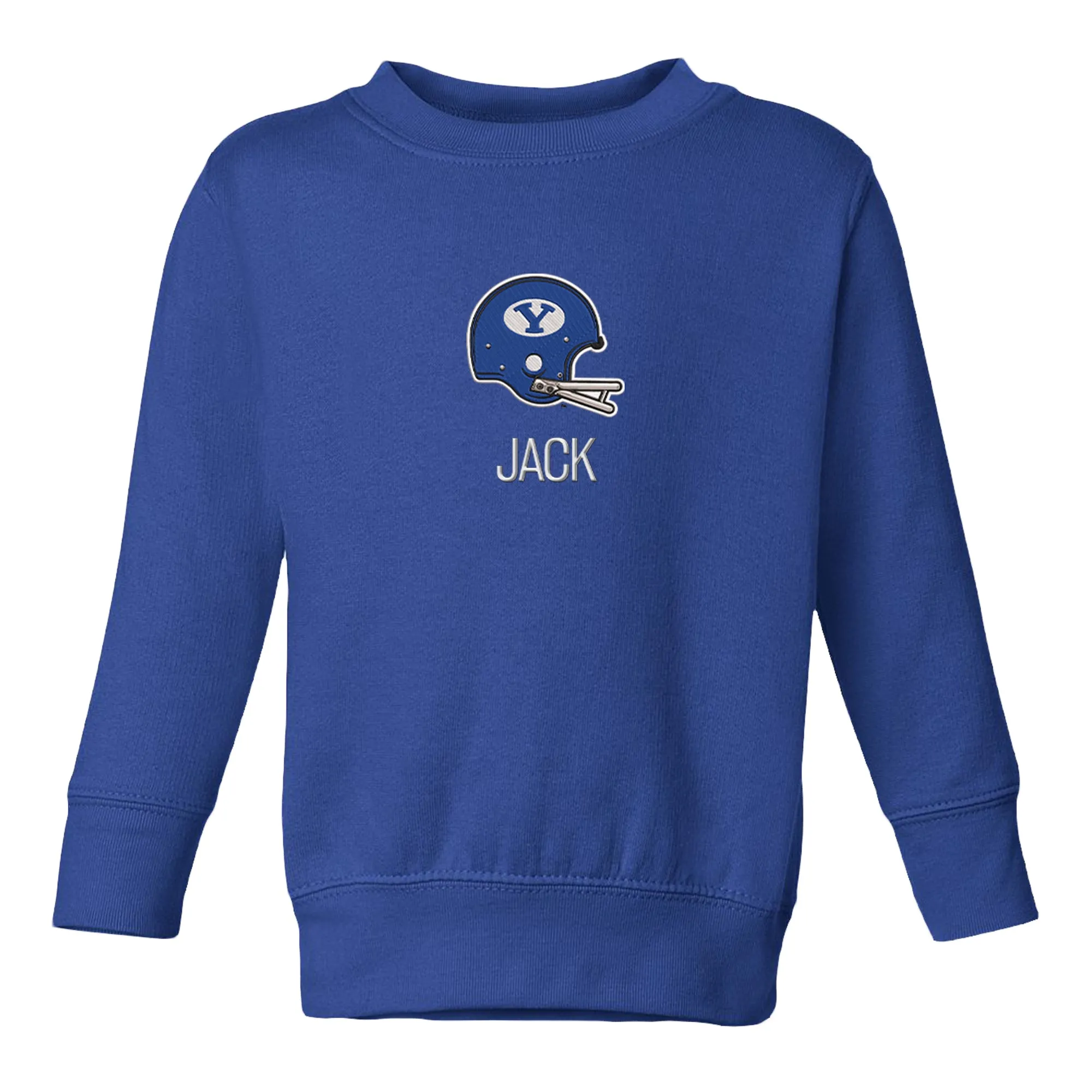 Personalized Brigham Young Cougars Helmet Toddler Crewneck Sweatshirt