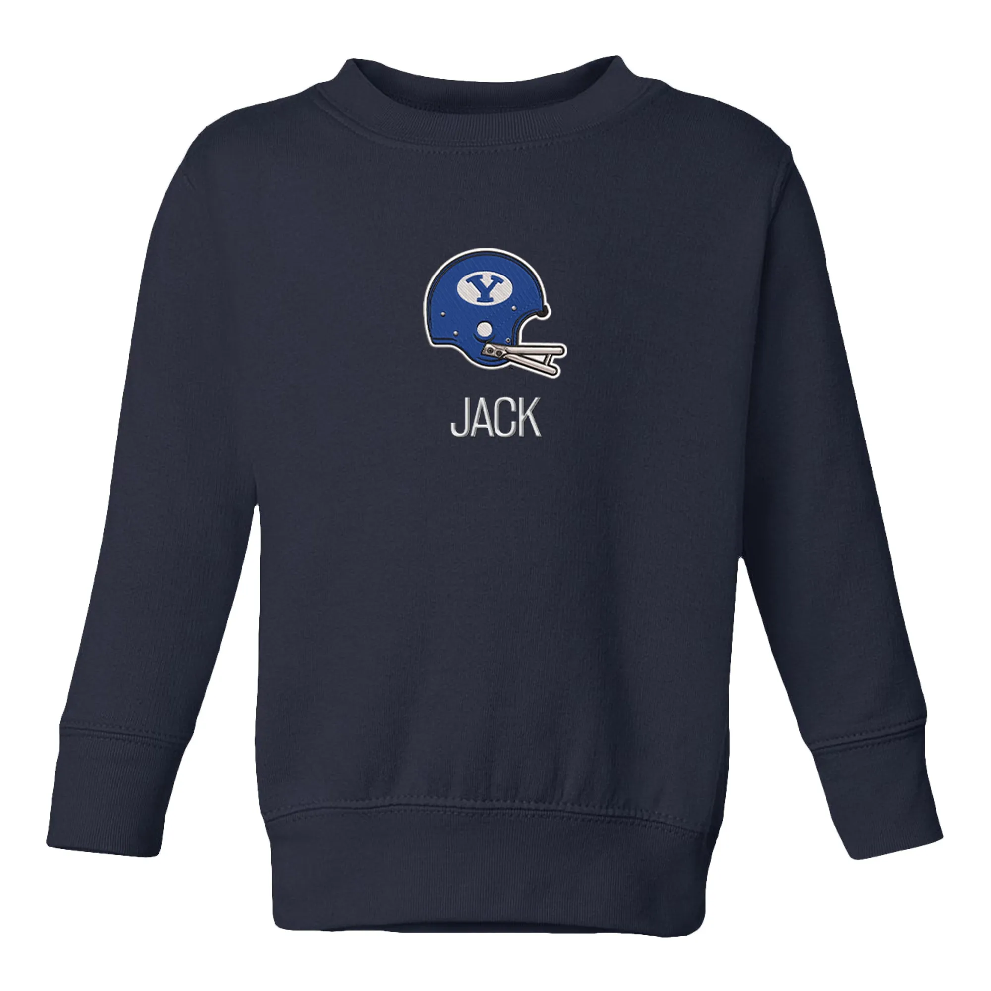 Personalized Brigham Young Cougars Helmet Toddler Crewneck Sweatshirt