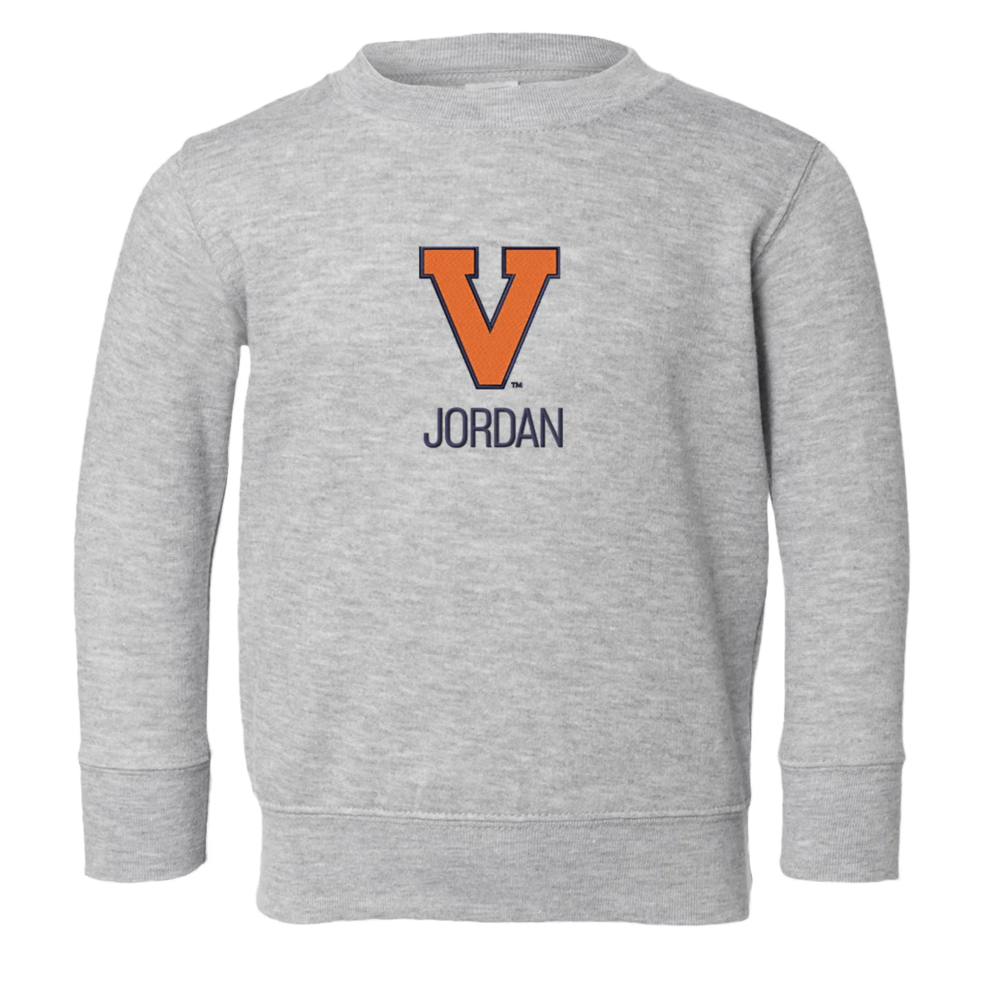 Personalized Virginia Cavaliers Institutional V Toddler Crewneck Sweatshirt