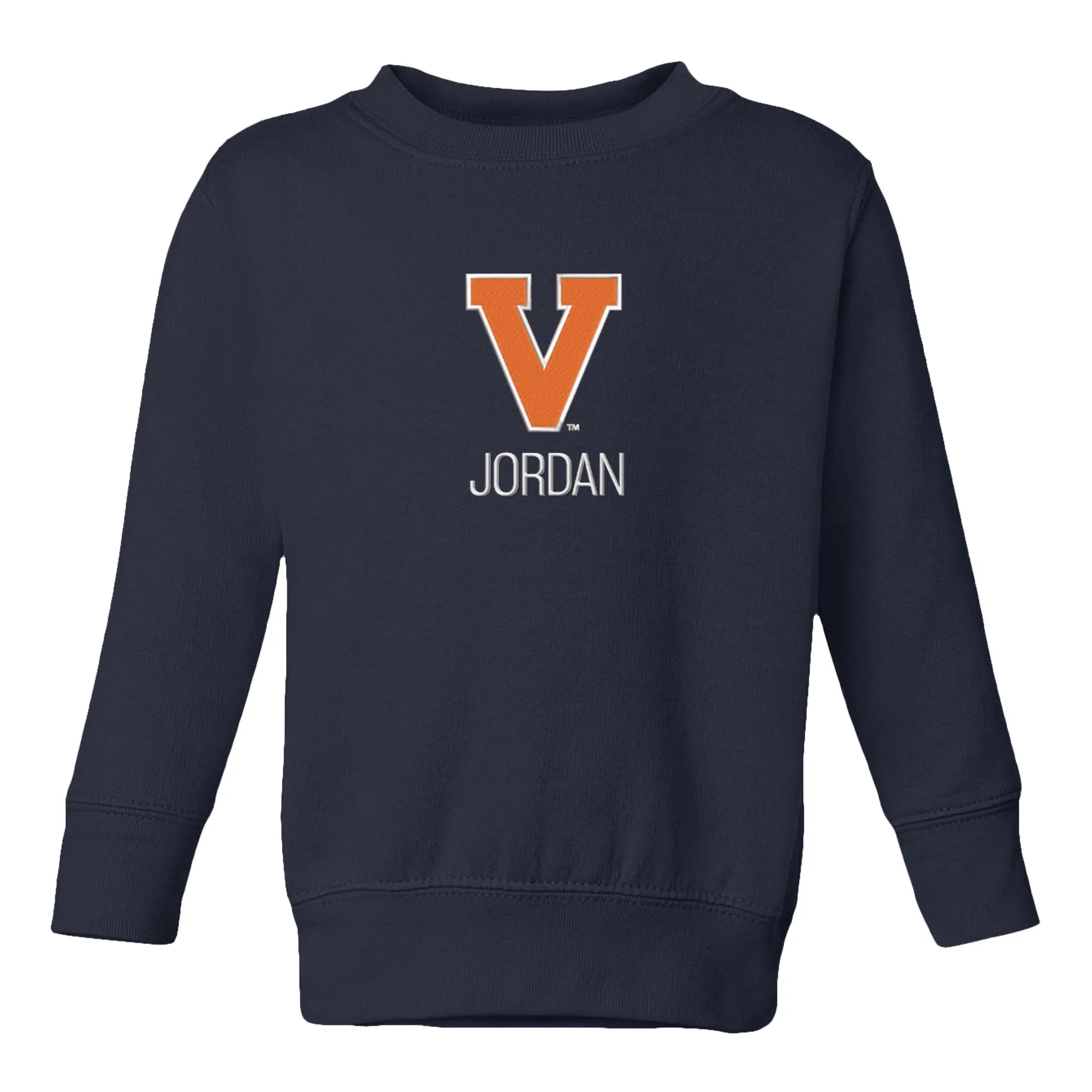 Personalized Virginia Cavaliers Institutional V Toddler Crewneck Sweatshirt