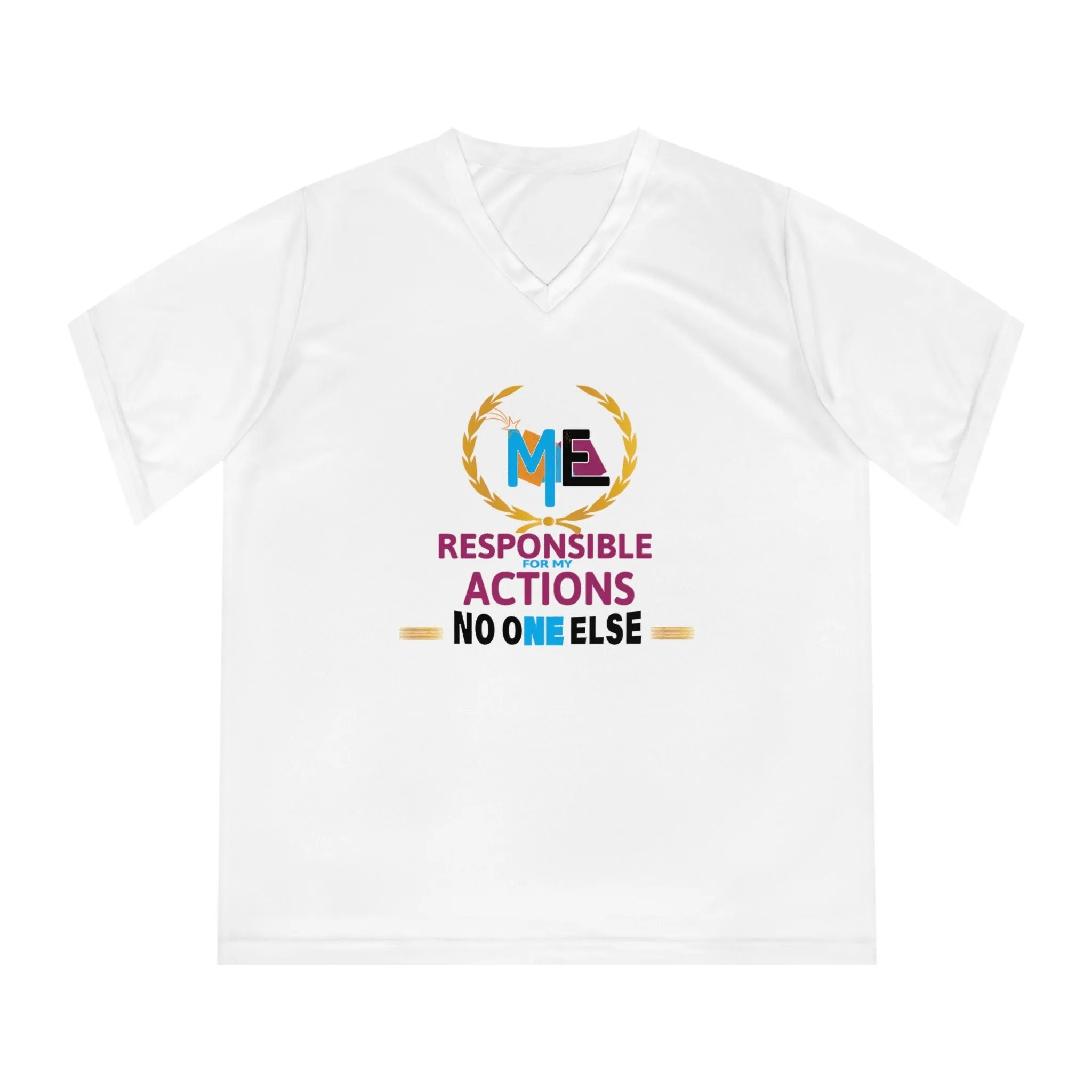 Responsibility Shirt | Motivational Positive Vibes Trendy Loose fit tees | Women's Performance V-Neck T-shirt