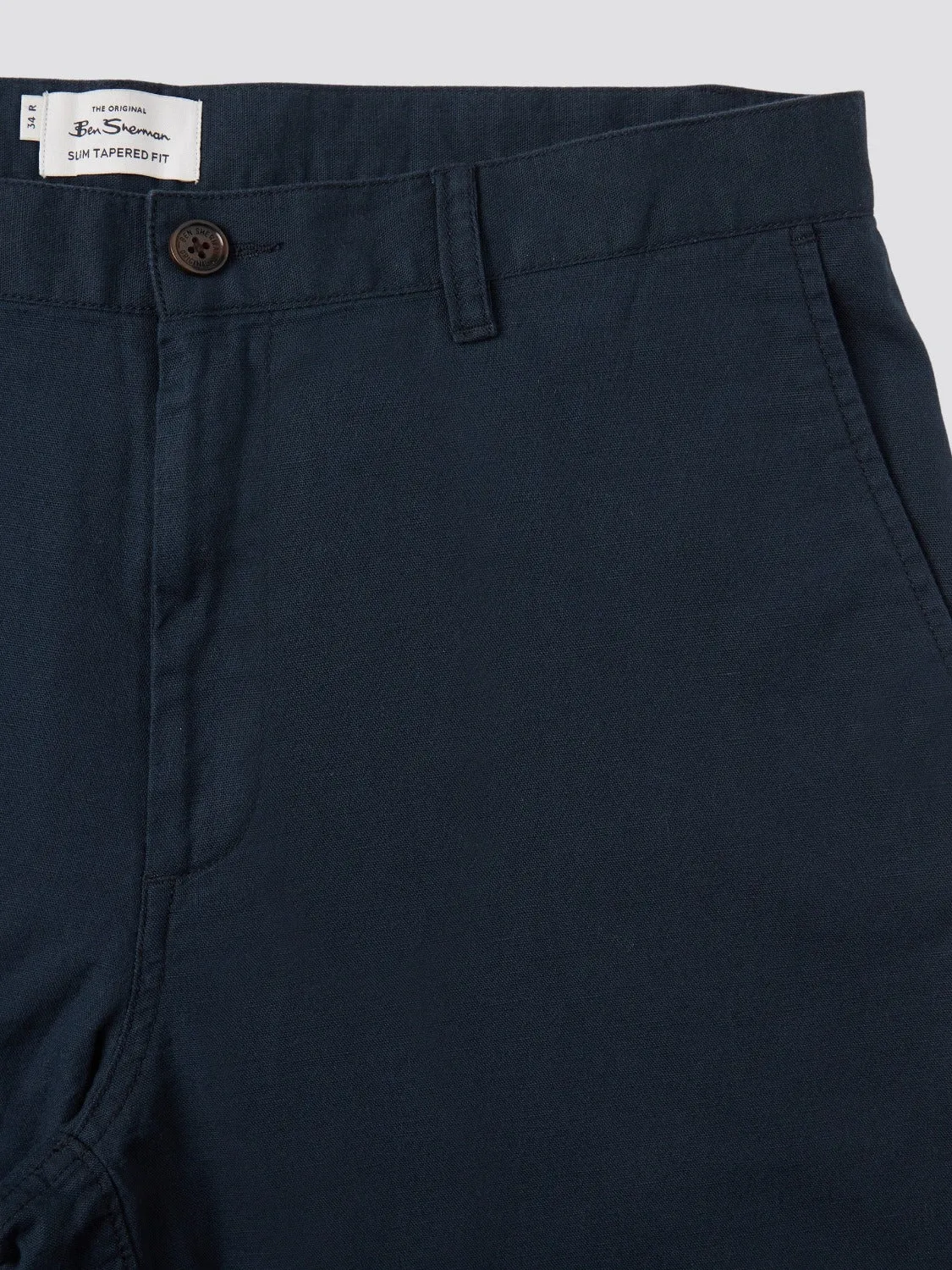 Signature Slim Taper Linen Trousers - Midnight