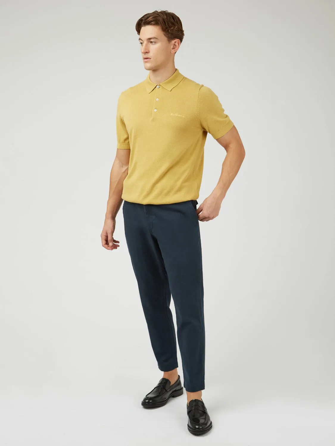 Signature Slim Taper Linen Trousers - Midnight